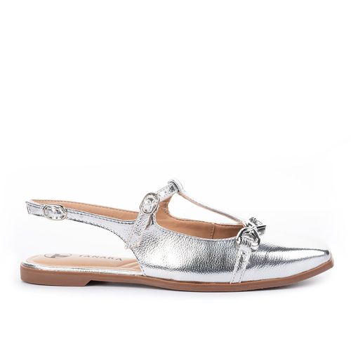 Sapatilha Tanara  Slingback Prata