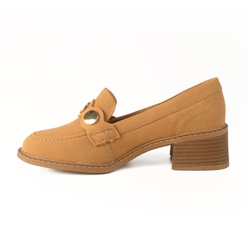 Sapato Dakota  Loafer de Salto Bloco Caramelo