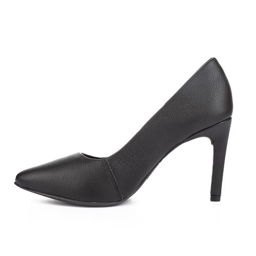 Scarpin Dakota  de Couro Preto