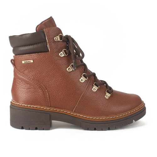 Bota Coturno  Dakota de Couro Marrom