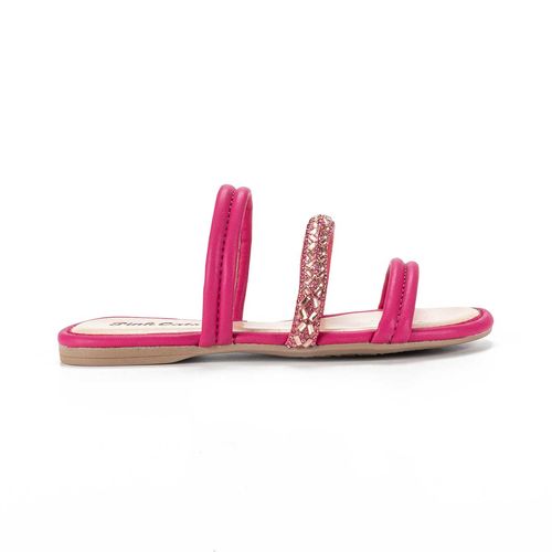 Slide Pink  Cats Infantil Rosa com Pedrarias