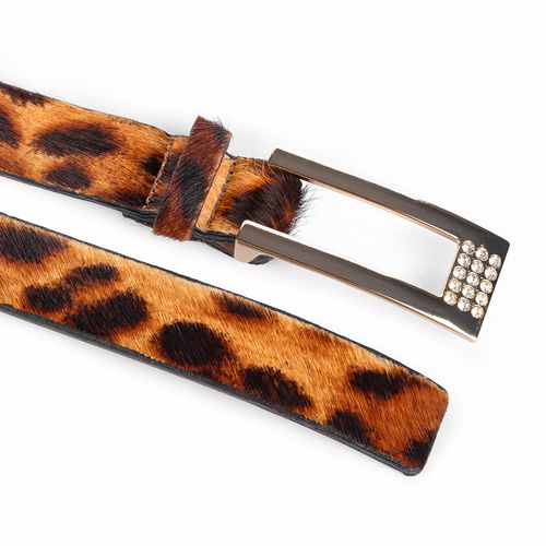 Cinto Dakota  de Couro Animal Print