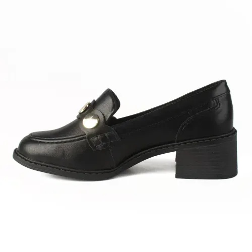 Sapato Dakota  Loafer de Salto Bloco Preto