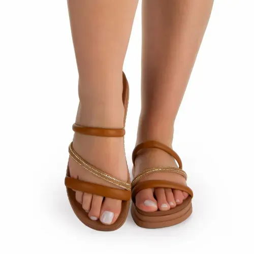 Slide Mississipi Flatform Caramelo