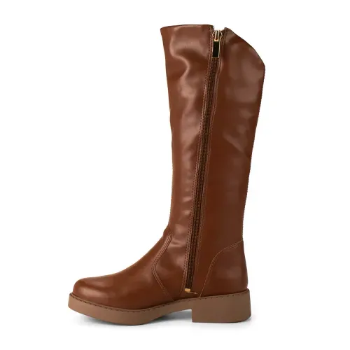 Bota Pink Cats Infantil de Cano Longo Marrom