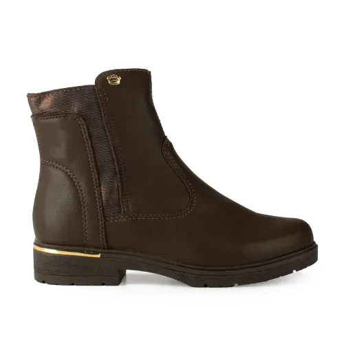Bota Pink Cats Infantil de Cano Curto Marrom