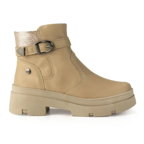 Bota Pink Cats Infantil de Cano Curto Bege
